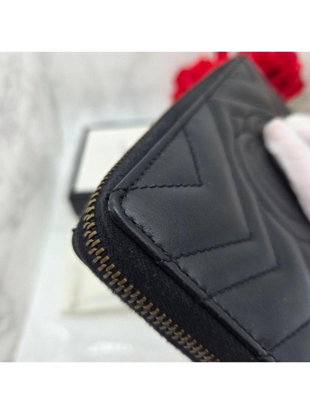 Gucci Wallet GG Marmont Quilted Black - Picture 7 of 14